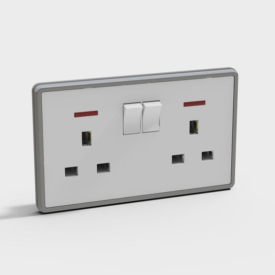 Modern Low-Polygon Electrical Outlet 3D model