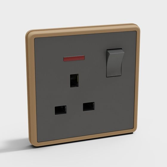 Stylish Low-Polygon 3D Socket Model for Modern Interiors