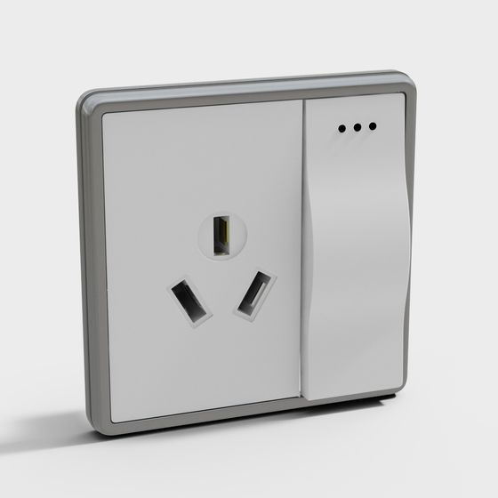 Stylish Low-Poly Socket 3D Model for Modern Interiors