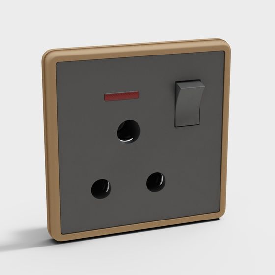 Low-Poly Modern Electric Socket 3D Model