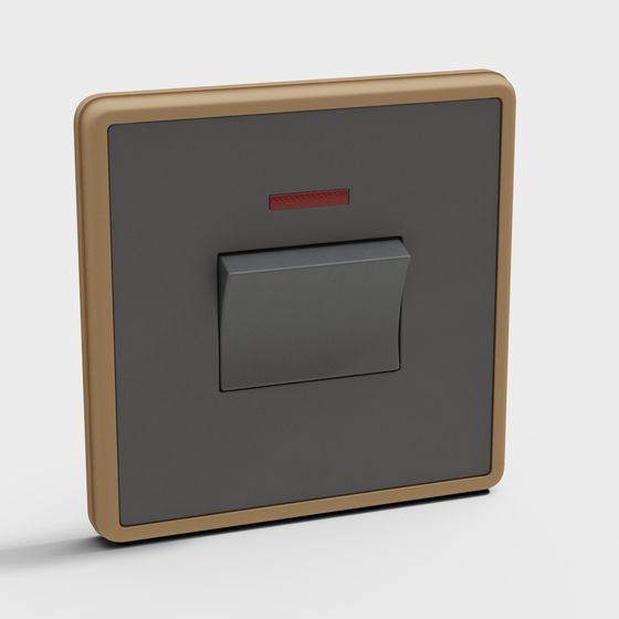 Elegant Gray Switch 3D model with Gold Accents