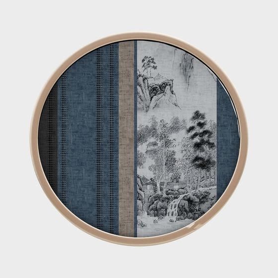 Artistic Water Ink Mountain Scene 3D model