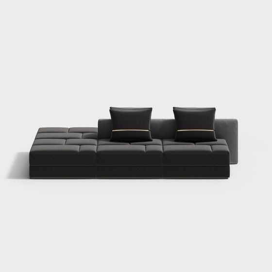 Elegant Low Poly Sofa 3D Model for Contemporary Spaces