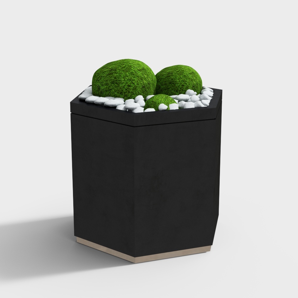 Les lits de fleurs verts modernes sont de petits pots