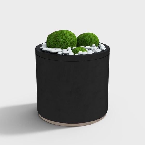 Round Moss Planter 3D model