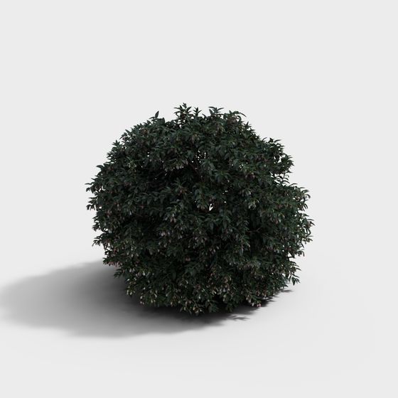 Low-Poly High-Detail Dome Bush 3D Model