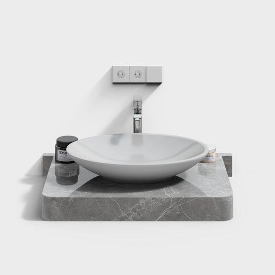 Stylish Bathroom Sink 3D model for Contemporary Spaces