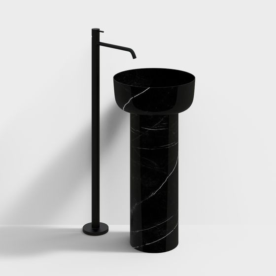 Sophisticated Marble Pedestal Sink 3D model