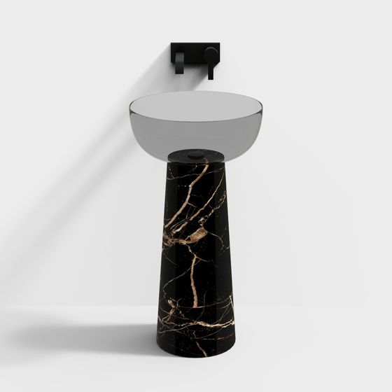 Elegant Marble Sink 3D model for Modern Interiors