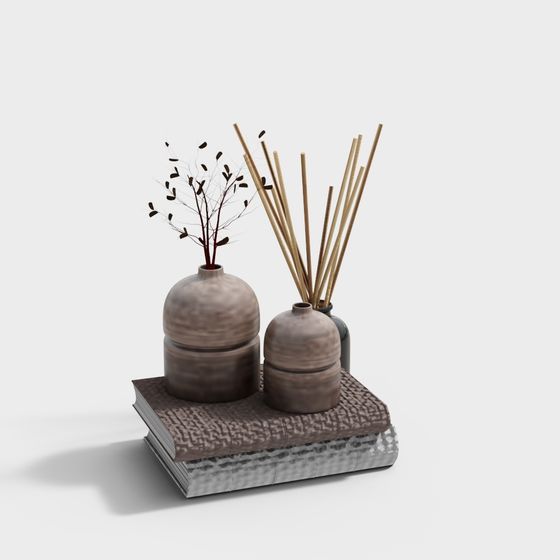 현대 꽃병 꽃 책 조각 장식품 - 아로마테라피