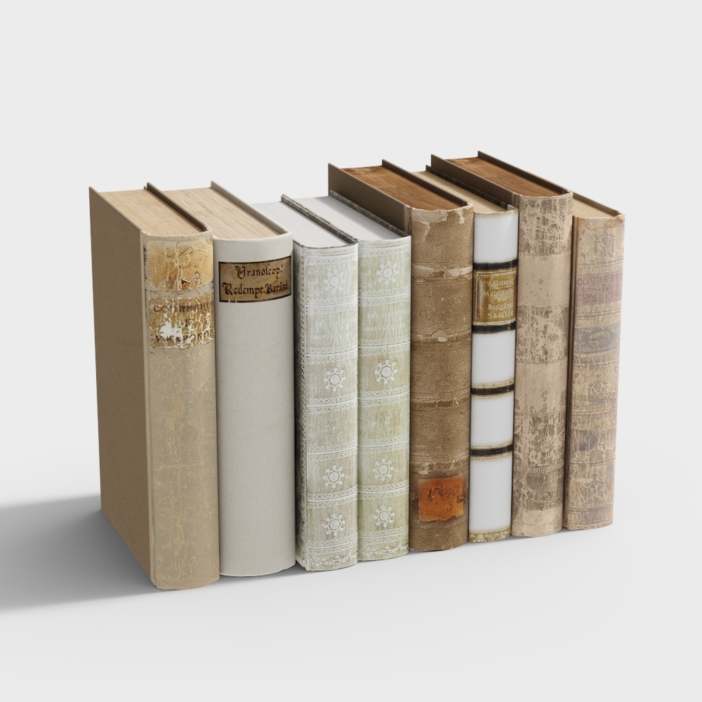 Vintage Bookshelf 3D Model – Classic Interior Design