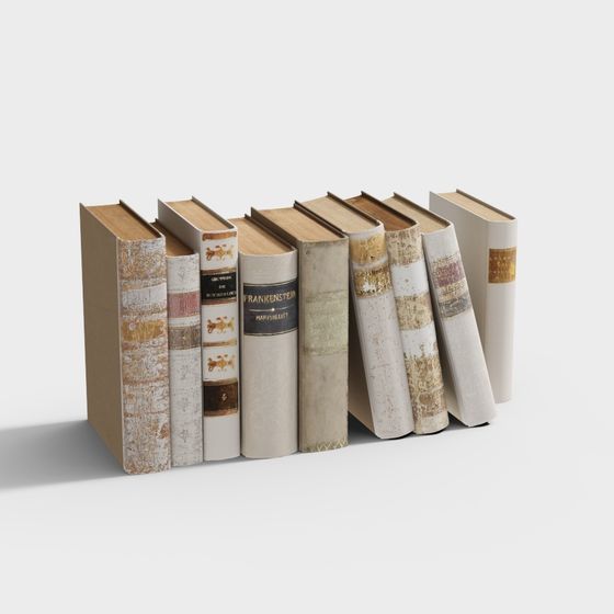 Vintage Books 3D Model for Classic Charm