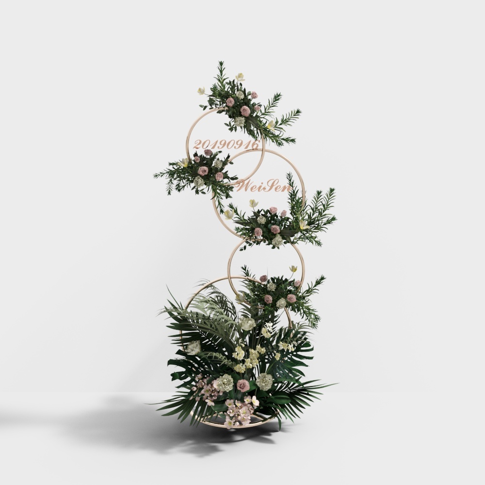 Modern wedding wedding floral trellis - right