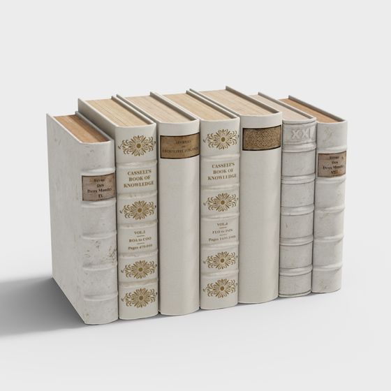 Vintage Bookshelf 3D model for Creative Projects
