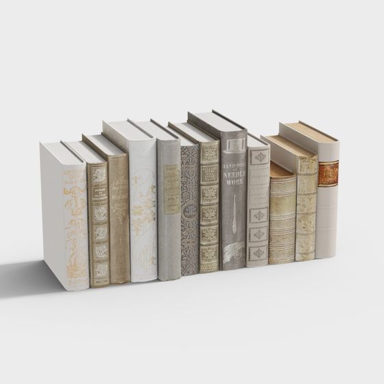 Modern Earth Color Bookcase 3D Model