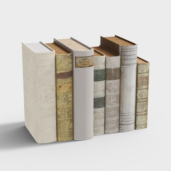 Vintage Bookshelf 3D model for Classic Aesthetics