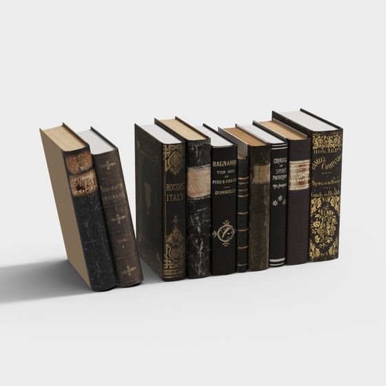 Vintage Books 3D Model for Timeless Elegance
