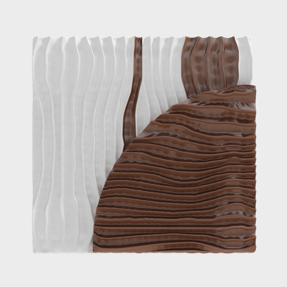 Chocolate Waterfall 3D Model – Low-Poly Wave Texture