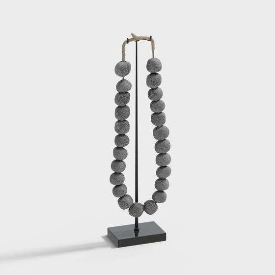 Stylish Suspended Stone Bead 3D model for Artistic Spaces
