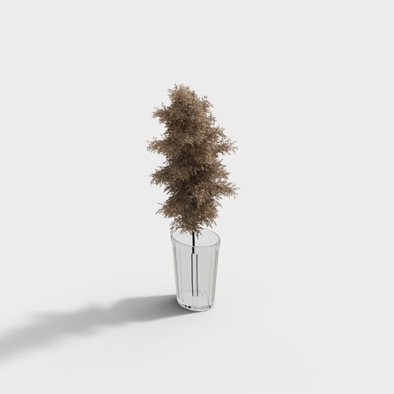 Elegant Low-Poly Potted Pine Tree 3D model