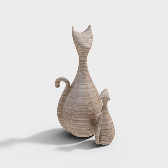 Forest Guardian Cat Sculpture 3D model