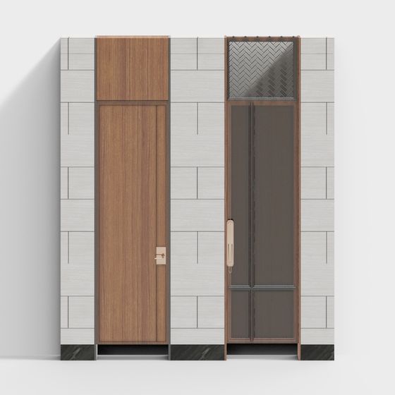 Nordic Minimalist Door Series 3D model