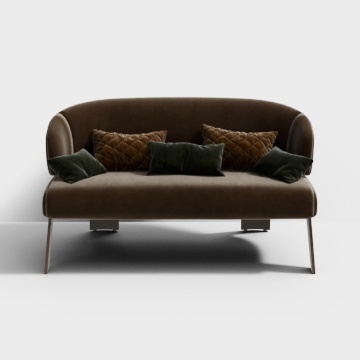 Modern Brown Double Sofa