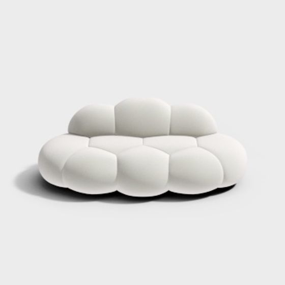 Modern Children's Cloud Sofa 3D Model in White