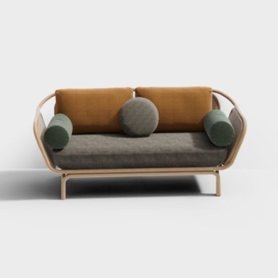 Stylish Modern Low-Polygon Sofa 3D model