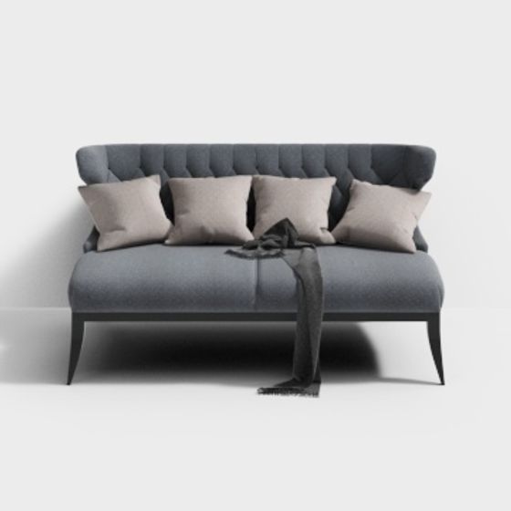 Luxe Sofa 3D model - Modern Elegance for Any Design