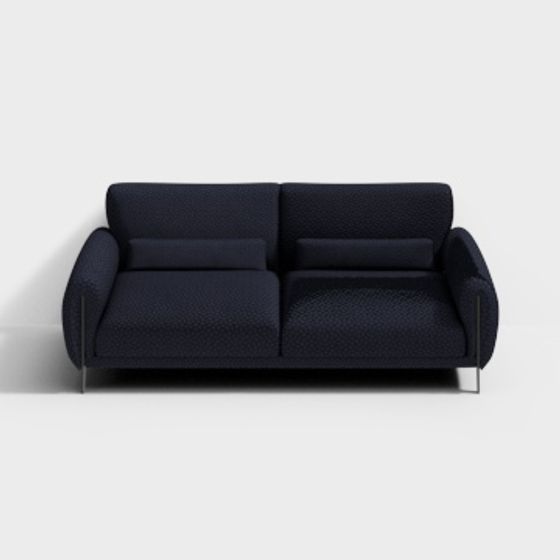 Elegant Low-Polygon Sofa 3D model