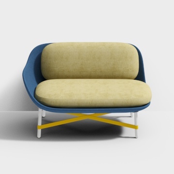 Современный двухместный диван Moroso - желтый