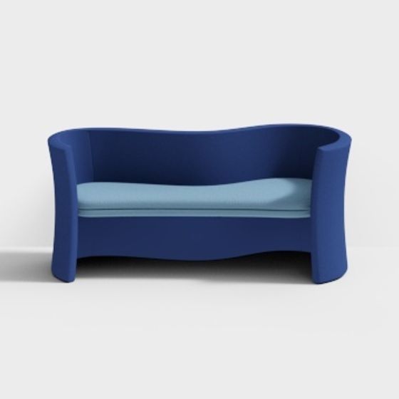 Cozy Curve Sofa 3D model for Modern Interiors