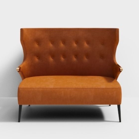 Velvet Swoon Bench 3D model