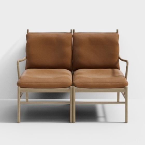 Modern Leather Bench 3D model