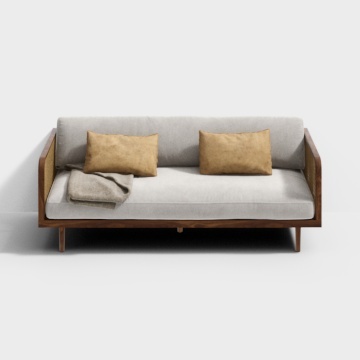Urban Comfort Sofa 3D Model – Modern Gray Fabric