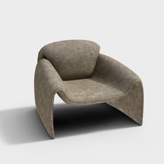 Elegant Curved Low-Poly Chair 3D model