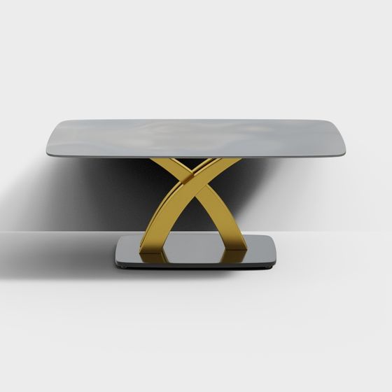Elegant X-Shaped Metal Table 3D model for Modern Interiors