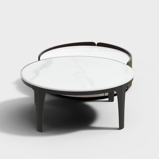 Elegant Round Marble Coffee Table 3D Model – Modern Design