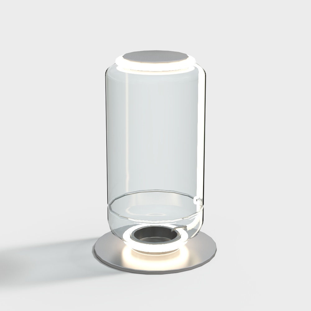 Transparent Glass Shade 3D Model – Cylindrical Glass Design