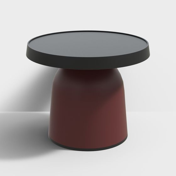 現代時尚圓幾邊幾-紅色圓形邊幾