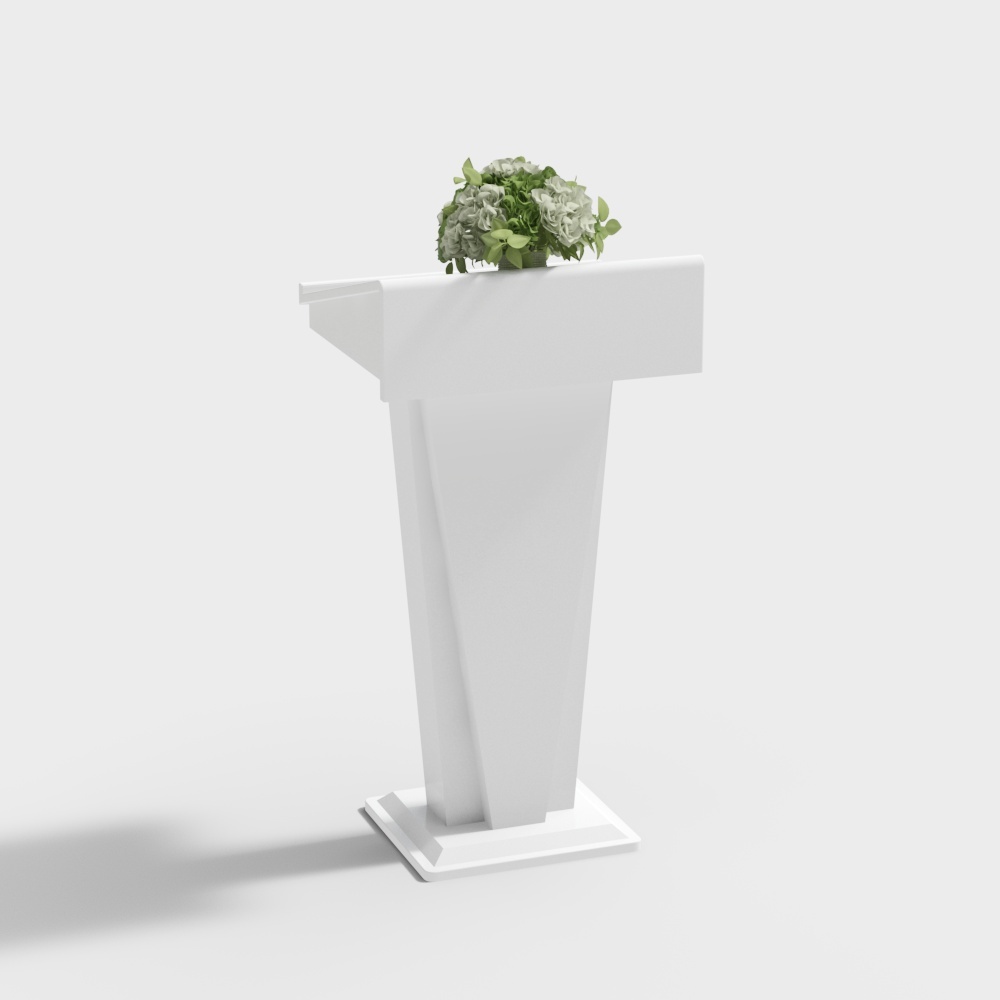 Modern podium - white flowers