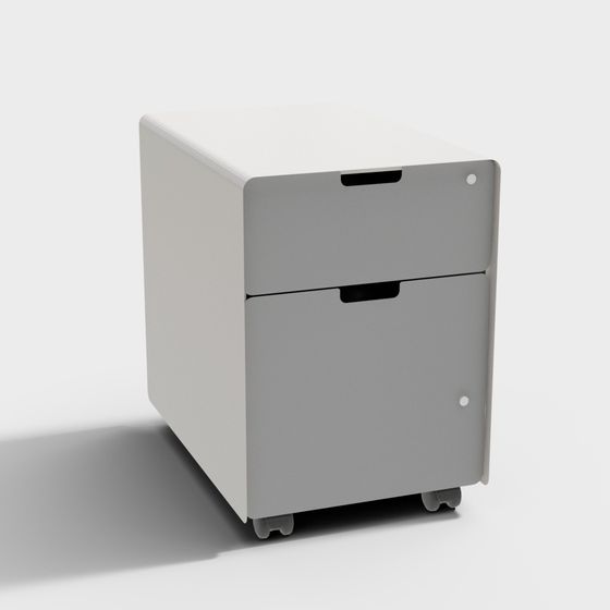 Modern Mobile Filing Cabinet 3D Model