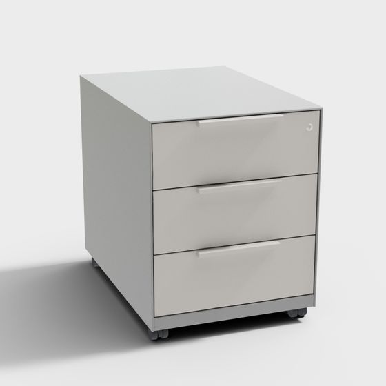 Modern Minimalist Mobile File Cabinet 3D model