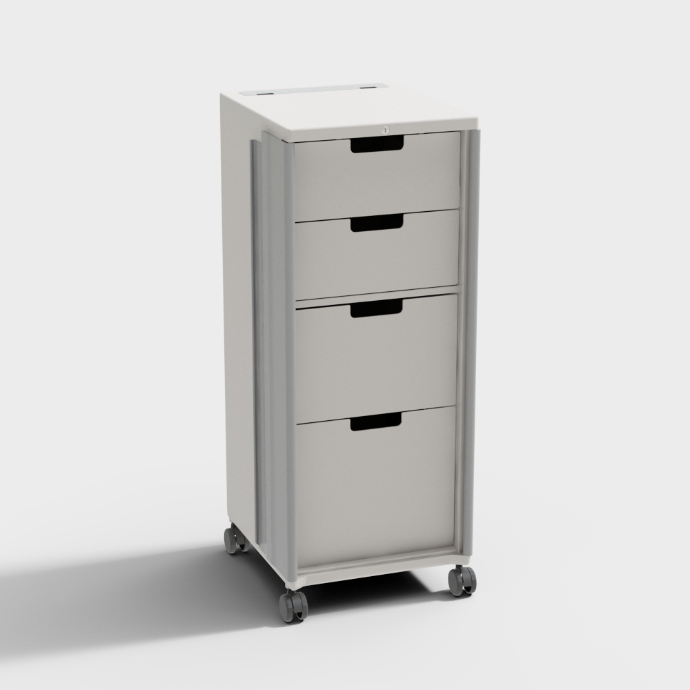 Modern filing cabinet filing cabinet-four drawers low cabinet with wheels