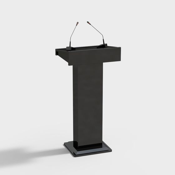 Sleek Black Podium 3D model for Creative Projects