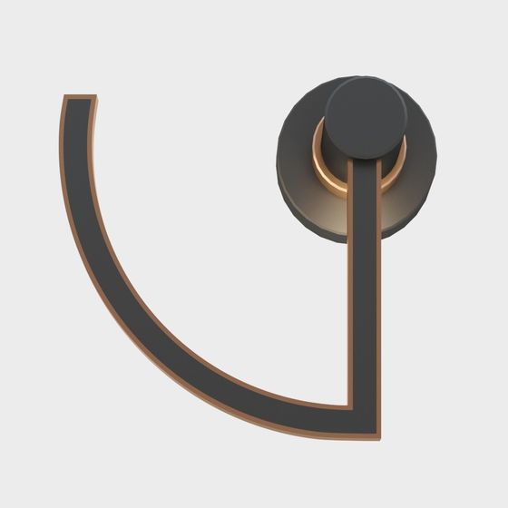 Stylish Low-Poly Black and Gold 3D Model