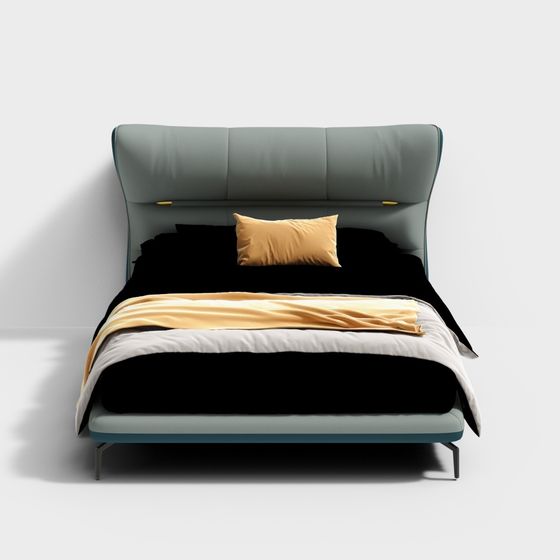 Elegant 3D Model Bed for Modern Interiors