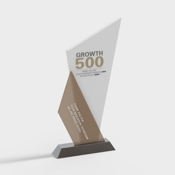 Growth 500 Award Trophy 3D model for Creative Projects