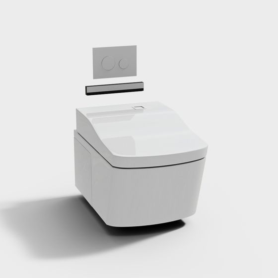 Minimalist Smart Toilet 3D model for Modern Spaces